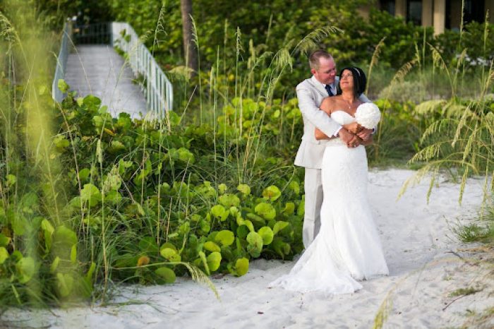 Wedding couple on beach